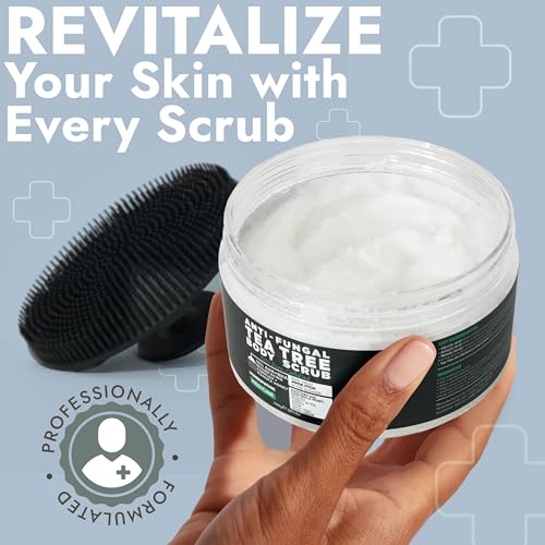 Image of Antifungal Body Scrub with Tea Tree Oil Soothes Itchy Skin & Rashes