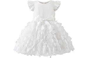 Girls Tulle Flower Princess Wedding Dress for Toddler and Baby Girl