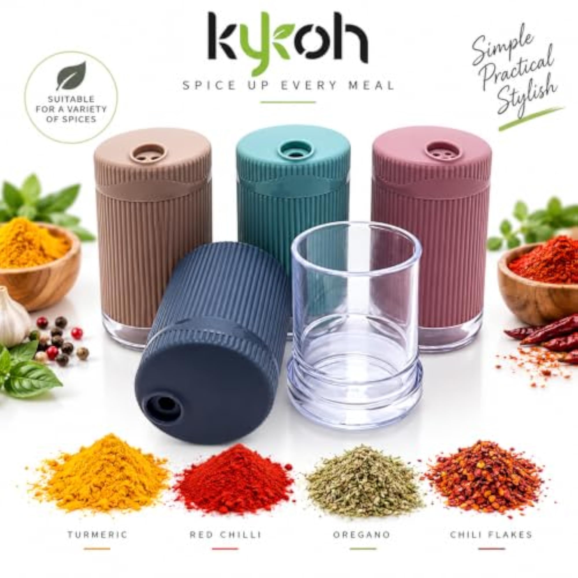 Plastic Spice Jars with Sifter Cap, 2 Pc Set