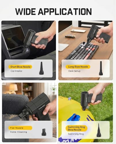 Image of Carlizem New 2026 TurboJet 300X 150000 RPM India's Most Powerful Air Duster 7500 Mah Cordless Air Blower for Dust Cleaning, Car, PC, Home | Brushless Motor Type-C Portable