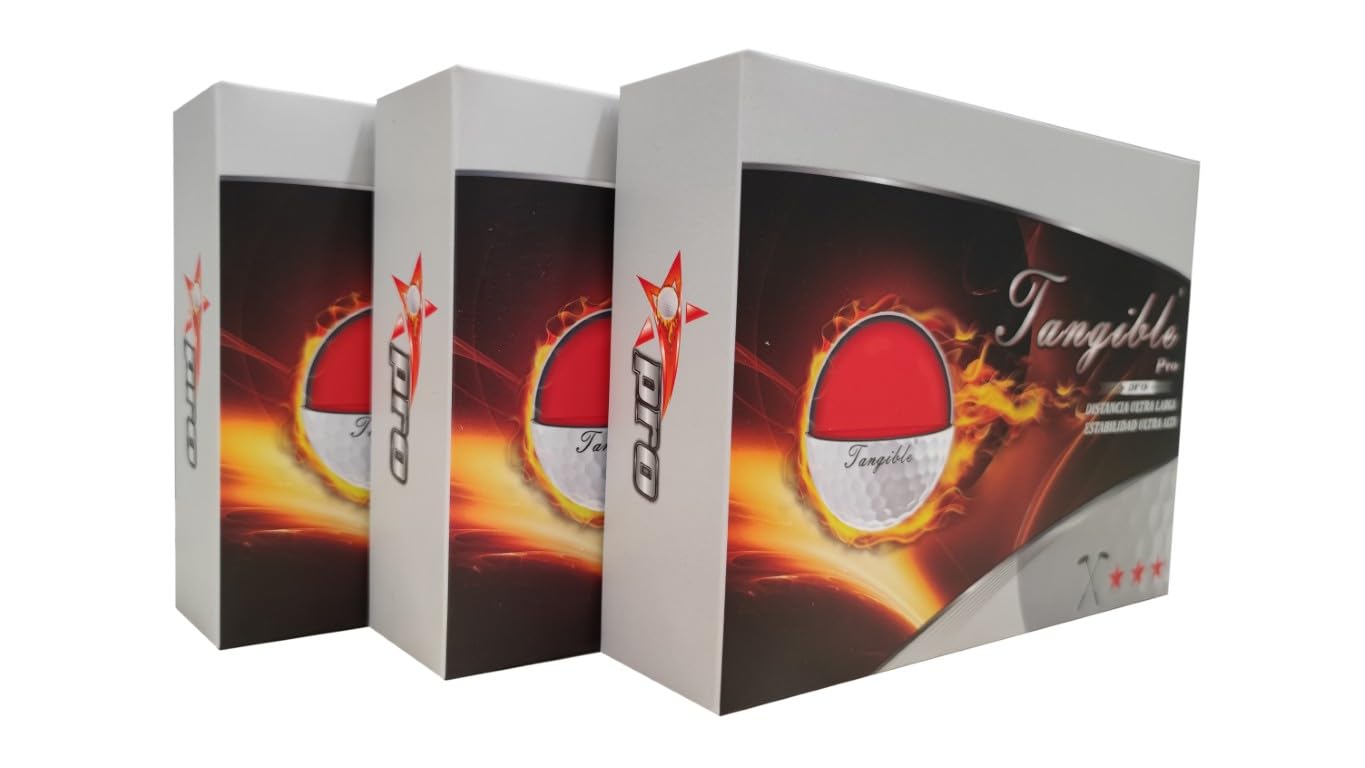 Tangible Pro Golfbälle, 3 Stück, ultra-langer Abstand, ultra-hohe Stabilität, Polyurethan, 12 Stück, Modell Distance+