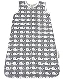 100 % Bio - Baumwolle (kbA) greenluup® Kids Babyschlafsack Bio Baumwolle Nicki Schlafsack (70 cm, Grau - Weiß Waldesign)