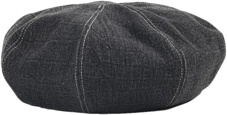 Cute And Cozy Beret For Women's Winter Stylish Pumpkin Hat With Dark Denim Weave