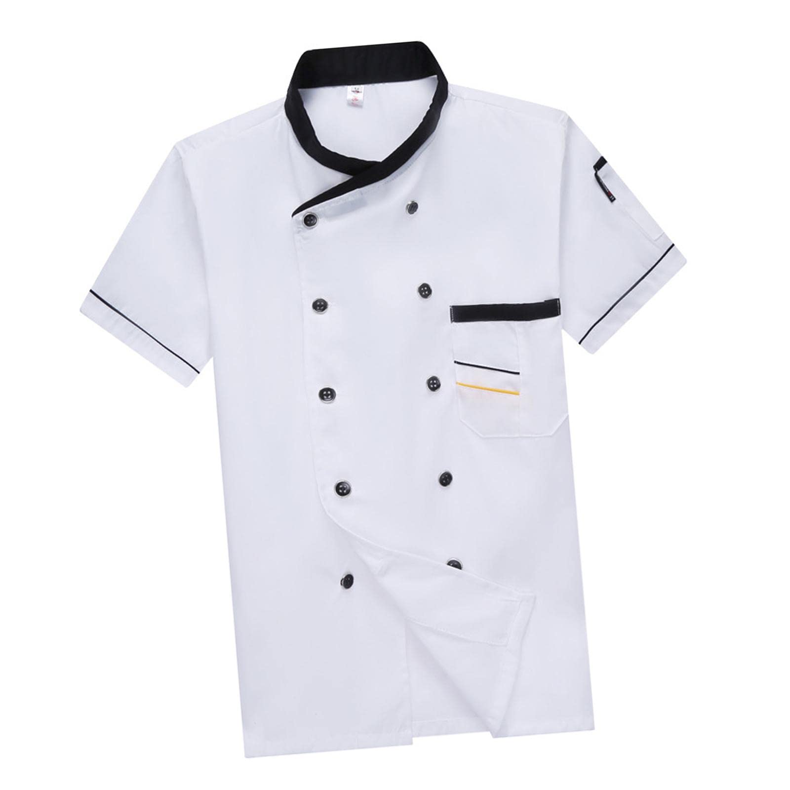 Uniforme de chef unisex para camarero, para cocina, hotel, cafetería, talla XL, color blanco