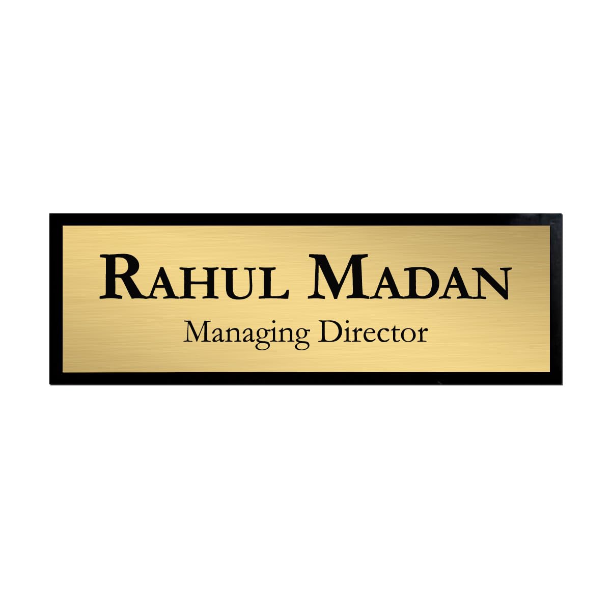 Personalized Acrylic Name Plate Signage For House,Black & Silver Engraving Custom Self-Adhesive Name Board (12 X 4 Inches,Brushed Gold) — Amazon image 4