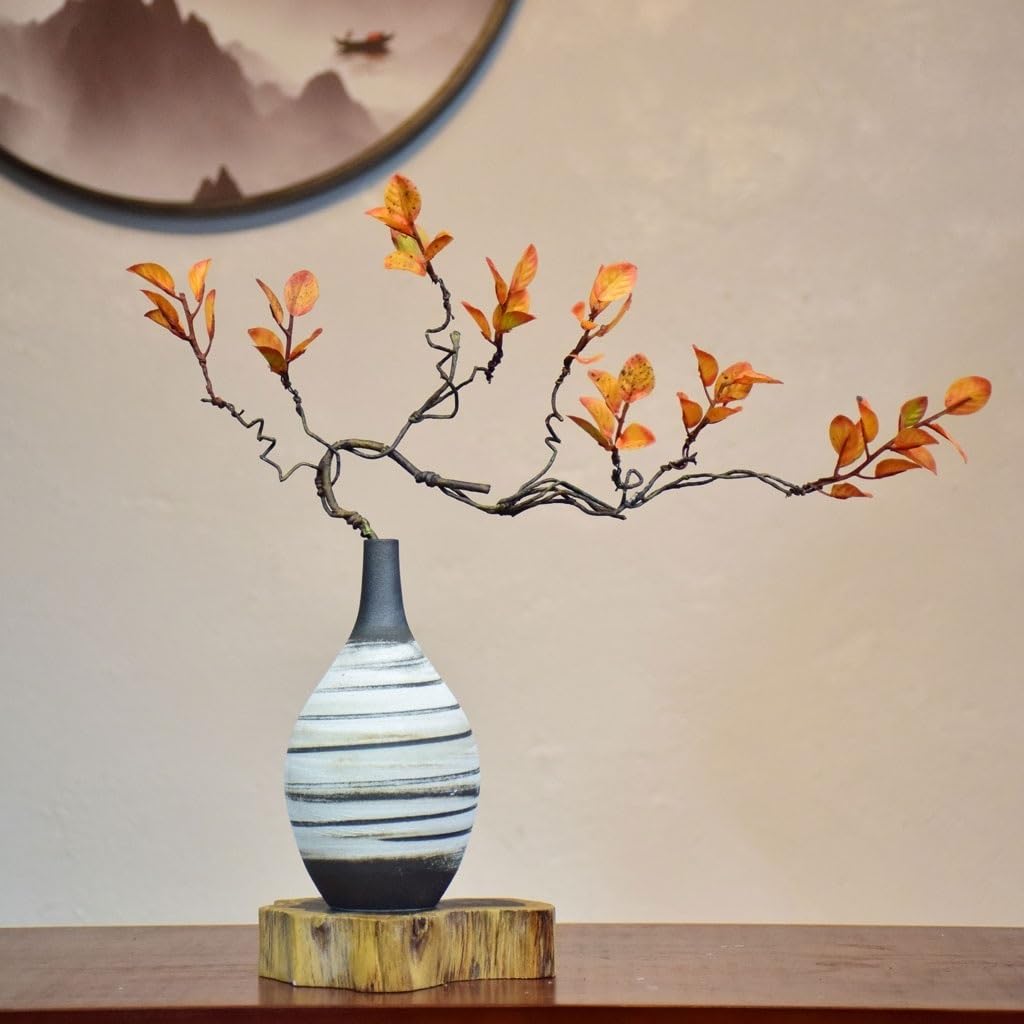 Accueil Vases Vase en céramique rétro, Petit Zen, Arrangement de Fleurs, décoration d'entrée Bureau, Salon Maison Décor intérieur