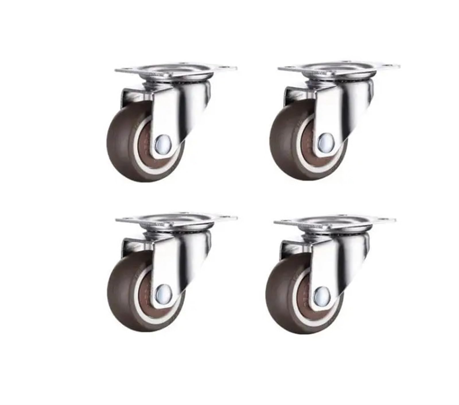 4 Pcs/Lot 1 Inch Flat Bottom Rubber Universal Wheel Mute Shelf Box Material Furniture Caster Small(Small Base)