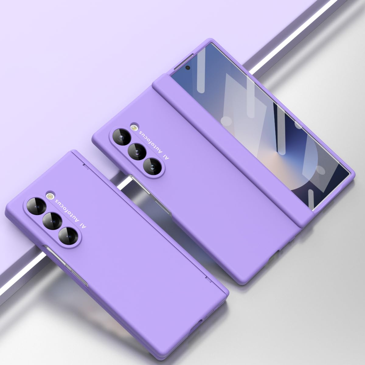Coque Samsung Galaxy Z Fold 6 rigide antichoc violette avec film écran intégré - 8