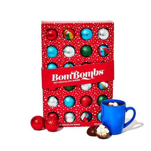 BomBombs Christmas Hot Chocolate Bombs, Cocoa Bomb Gift Set, Set of 24