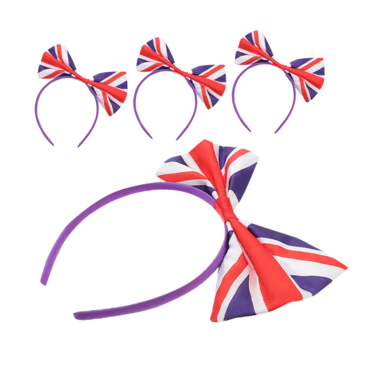Beavorty 4 Piezas Tocado De Lazo Diadema Con Británica Lazo Para El Cabello Con Diademas Con Del Reino Unido Boppers Cabeza Arco Cosplay Decorar Satín De Las Mujeres