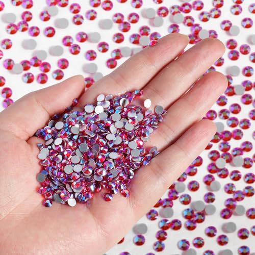 Image of Beadsland Flat Back Crystal Rhinestones Bulk, Hyacinth AB, SS16, 14400pcs | Flatback Glass Gems for Nails Crafts Clothes DIY Decoration, Glue Fix, 3.8-4.0mm,Orange AB