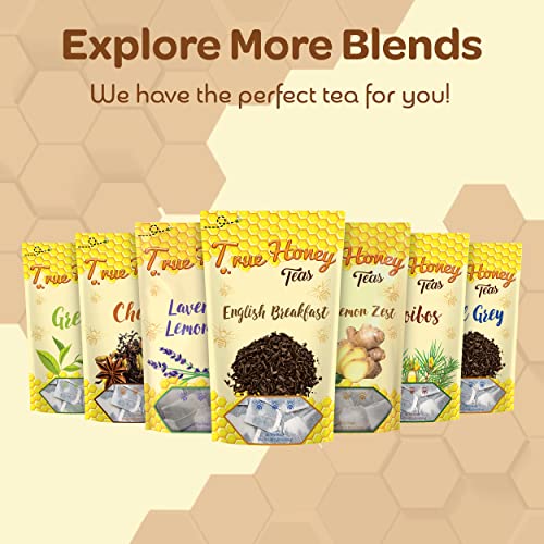 True Honey Teas True Honey English Breakfast Tea Bags - Honey Crystals Blended In Every Sachet - Strong Antioxidant Support - All Natural Organic Herbal Caffeinated Free Tea Bag 24 Count thumb #5