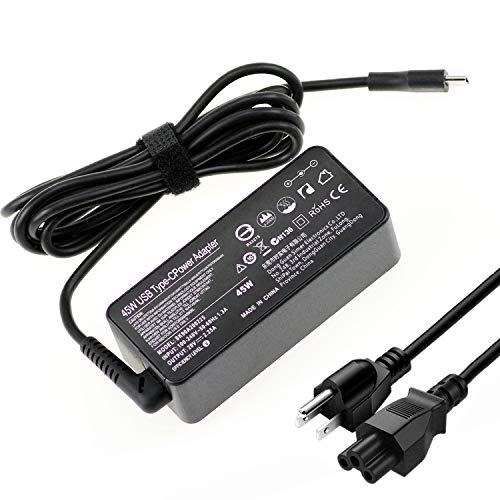 45W USB C Type-C AC Adapter Laptop Charger Compatible for HP Pavillion X2 HP Spectre x360 13-v111dx 13-v011dx;Lenovo Yoga 720 910 ThinkPad X1 Yoga5 Pro;DELL XPS12 XPS13 Power Supply Cord Plug