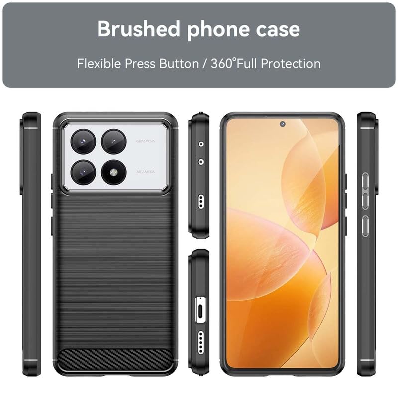 Image of Hybrid Carbon Fiber Back Case for Poco X6 Pro 5G (Black)