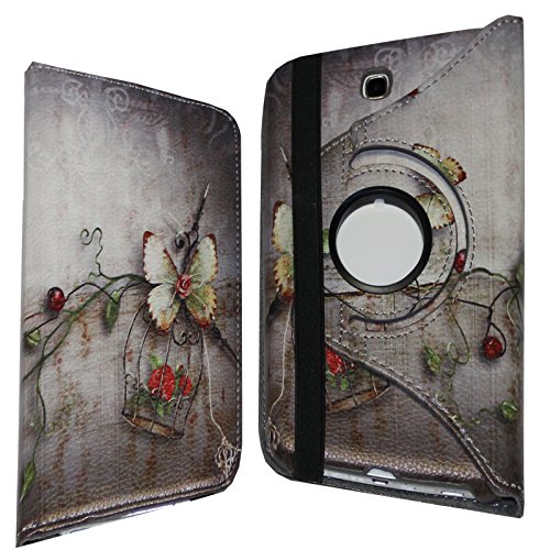 JYtrend Case for Samsung Galaxy Tab 3 7.0, Rotating Stand Cover for Galaxy Tab 3 7-inch SM-T210 T210R SM-T211 SM-T215 SM-T217 T217A T217S T217T SM-T2105 GT-P3220 GT-P3210 GT-P3200 (Butterfly)
