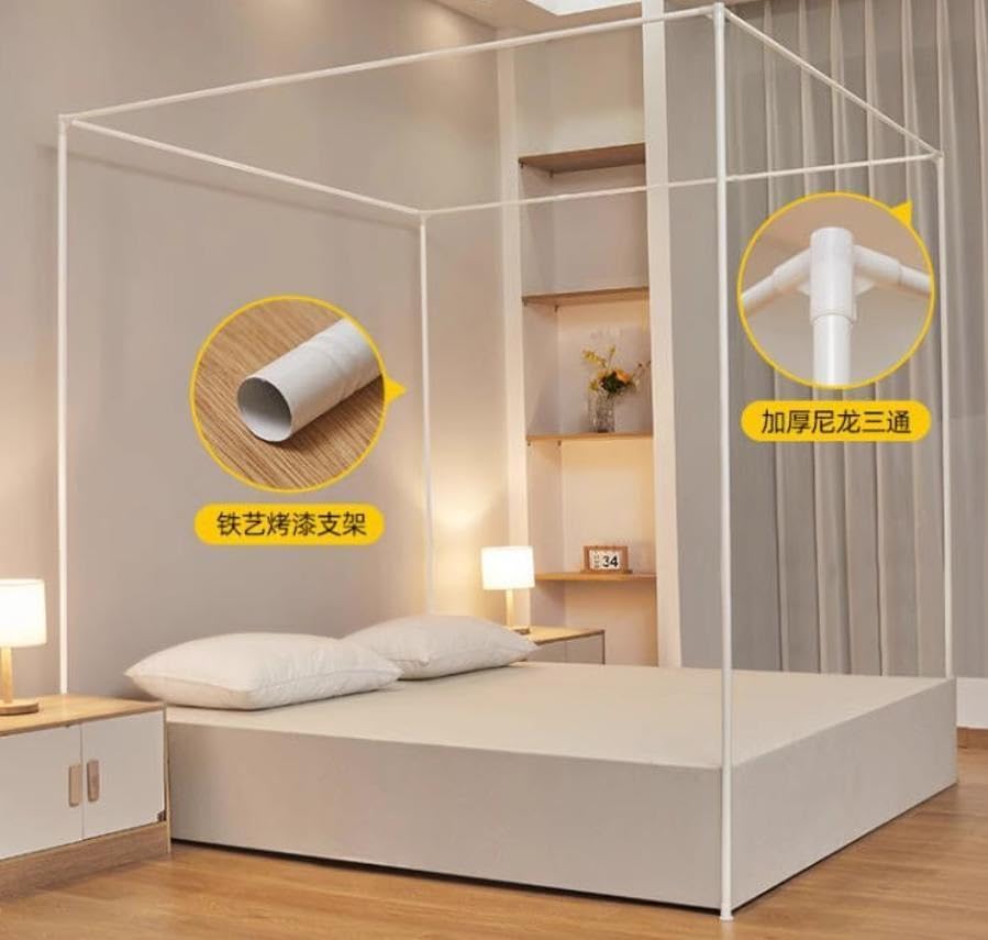 Cama con marco de dosel de 200x220cm para dormitorios elegantes 4