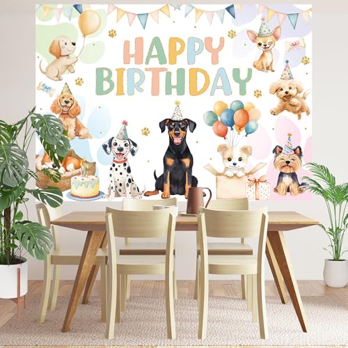 Fondo Fotográfico Puppy Dog 7x5ft para Cumpleaños miniatura 4