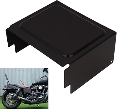 Black Battery Cover Fits for Harley Davidson 1997-2005 DYNA Super Glide Wide Low Rider Convertible Sport 1997-2003 Sportster XL1200 Sport XL 1200 Custom 883 Hugger XL883 66718-01