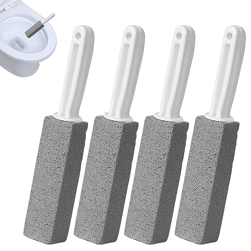 SPERMUOY 4 Piezas piedra limpieza con mango,piedra pómez limpiador inodoro,Pumice Cleaning Stone para Inodoro y Marca de Agua dura, Limpiador, Manchas Profundas