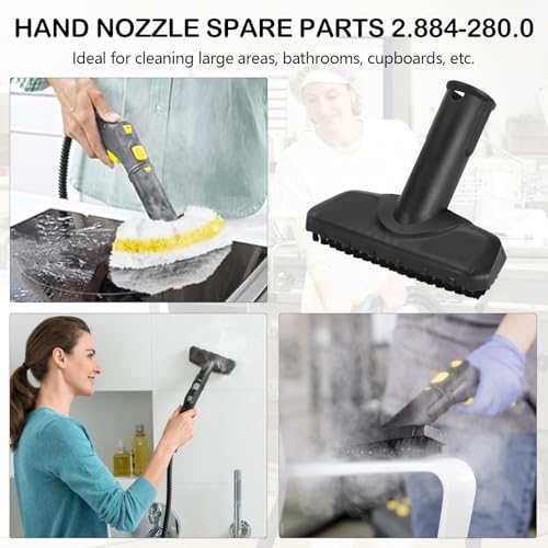 13 Stück für Kärcher Dampfreiniger Zubehör, Handdüse Ersatzteile 2.884-280.0, Rundbürste, Fensterabzieher, Fugenbürsten, Zubehör für Kärcher Dampfreiniger für Kärcher SC1 SC2 SC3 SC4 SC5
