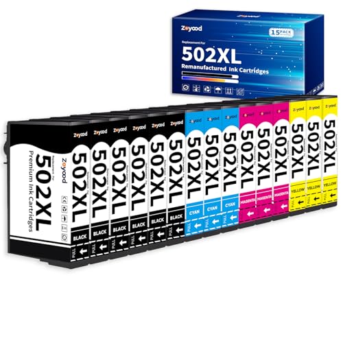 Cartouche 502 XL compatible Epson résout vos problèmes de réservoirs vides avec ce lot de 15