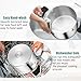 TeamFar Stainless Steel Stock Pot, 6QT Tri-ply Stockpot Cooking Pasta Sauce Pot with Lid & Heat Resistant Handles, for Induction Gas Electric Cooking, Non Toxic & Sturdy, Dishwasher Safe