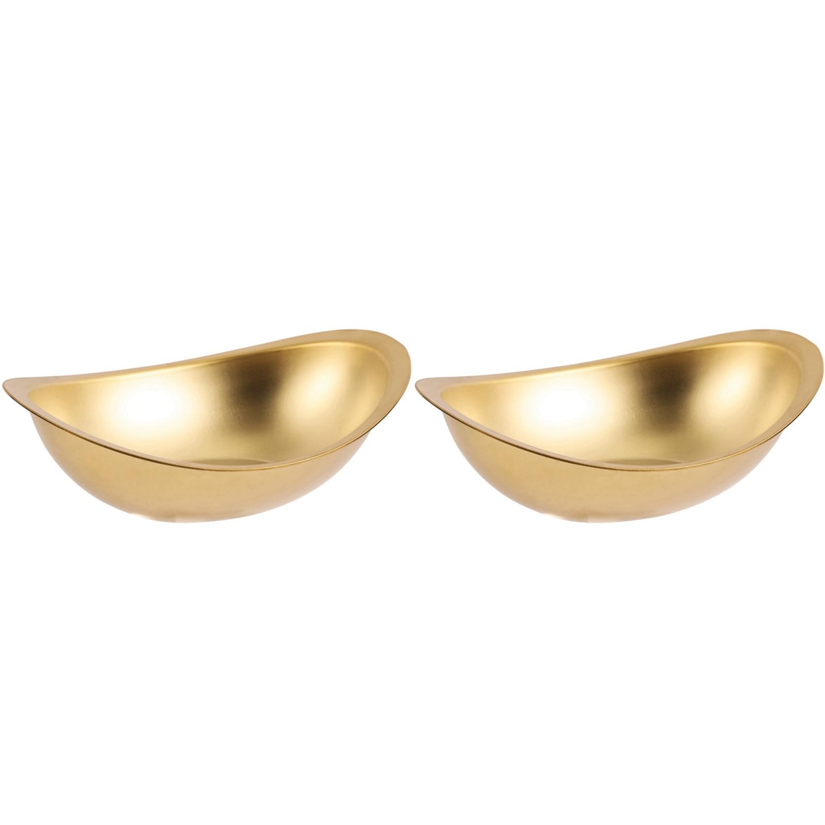 Oewwthy 2X Stainless Steel Golden Ingot Bowl Korean Salad Bowl Commercial Dessert Snack Bowl Korean Cuisine Tableware M