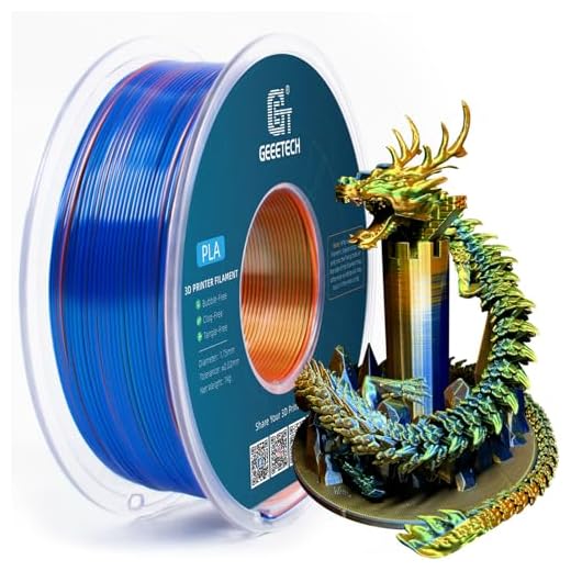 ⚡ Geeetech 3D Printer Silk PLA Tri-Color Filament, Metal-Like Shiny Silk Filament 1.75mm 1kg (2.2lbs) Spool, Dimensional Accuracy +/- 0.02 mm, Tri-Color Orange Blue Green