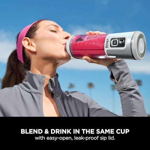 Image of Ninja BC151WH Blast Portable Blender, Cordless, 18oz. Vessel, Personal Blender-for Shakes & Smoothies, BPA Free, Leakproof-Lid & Sip Spout, USB-C Rechargeable, Dishwasher Safe Parts, White