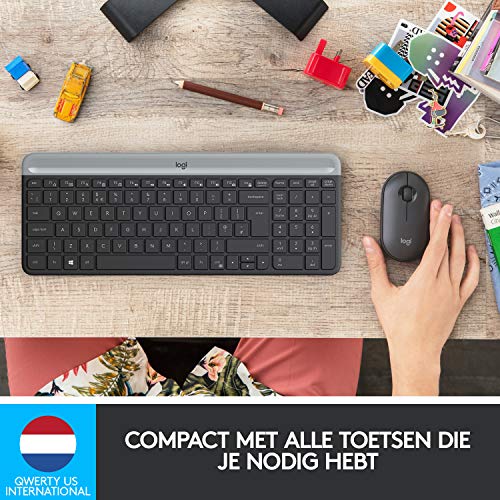 Logitech MK470 Slank Draadloze Toetsenbord en Muis Combi, Laag Profiel, Stille Toetsen, Lange Batterijduur, Plug & Play… - Afbeelding 3