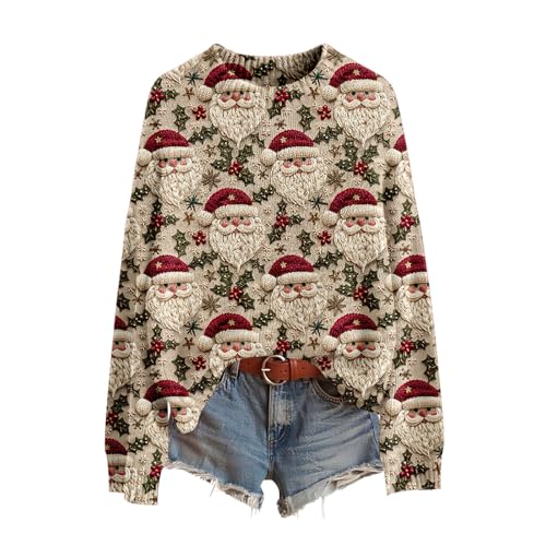Generisch Weihnachtspullover Damen Lustig Weihnachtspulli Damen Ugly...