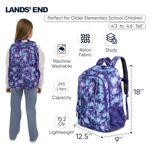 Image of Lands' End Unisex Kids Large ClassMate Lightweight Durable Elementary School Backpack, Plum