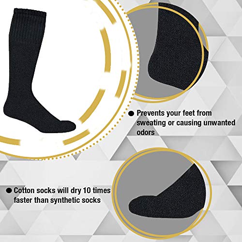 Yacht & Smith 36 Pairs of Big And Tall Mens Athletic Cotton Tube Socks, Wholesale Bulk Pairs Referee Socks - King Size, by SOCKS’NBULK3