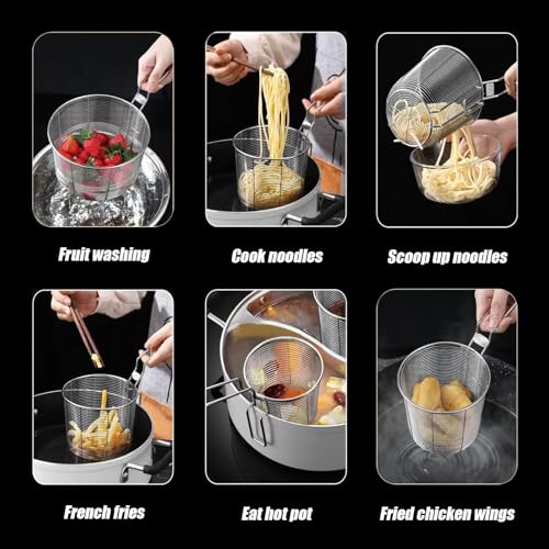 Stainless Steel Long Handle Hook Wire Mesh Fry Basket Strainer for cooking - image 4