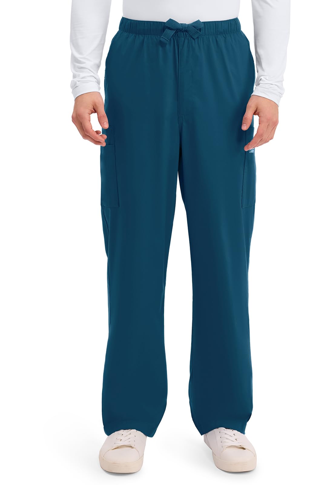 Cherokee Scrub Pants for Men Cargo Nursing Bottom with Zip Fly, 7 Pockets, Elastic Waist & 2-Way Stretch Fabric – 4243