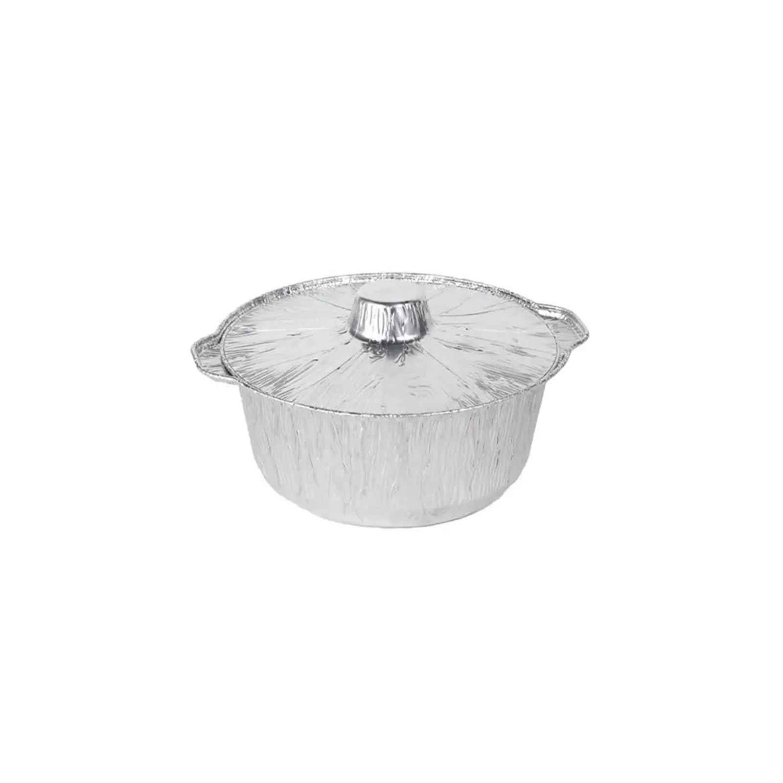 Pentole monouso in foglio di alluminio da 10 pezzi con coperchi Per Cucina | Pentole rotonde spesse resistenti al calore, contenitori for alimenti portatili for il campeggio(21*16*8cm)