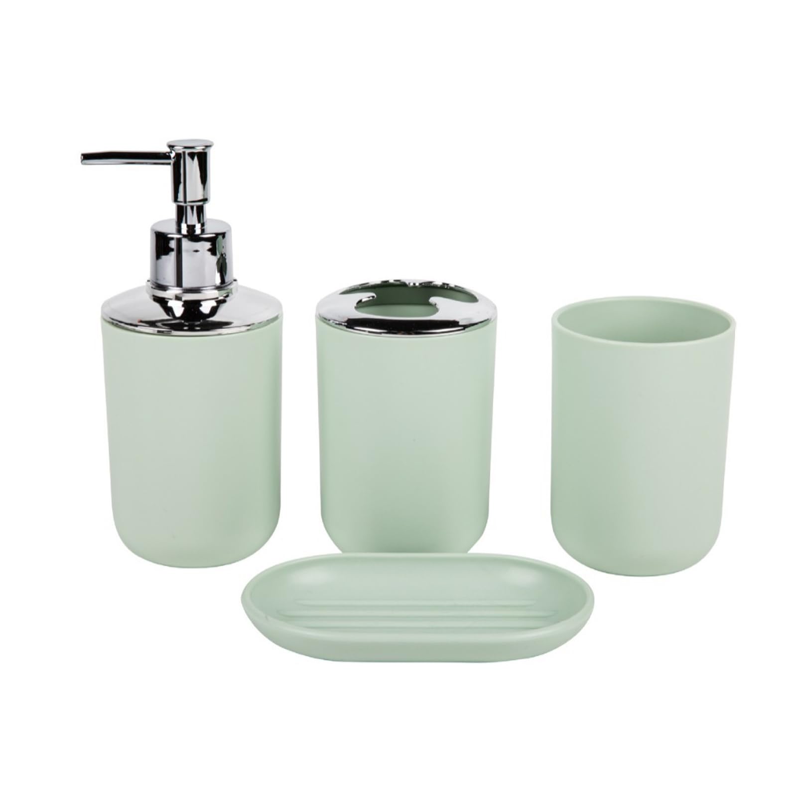 Bottone B Ottone Athroom Accessories Set 4Pcs Soap Dish, Toothbrush Holder, Tray For Countertop Decoration Athroom Organizers Set