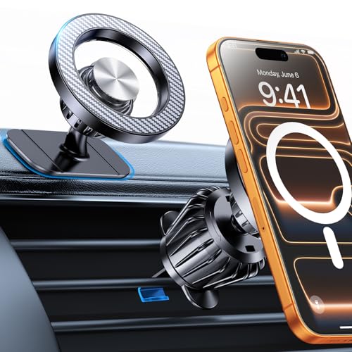 Kaistyle for Magsafe Car Mount【20 Strong Magnets】Magnetic Phone Holder for Car Phone Holder Mount Dash Mounted Holders Cell Phone Holders for Your Car Accessories for Women Men for iPhone 17 16 15 14