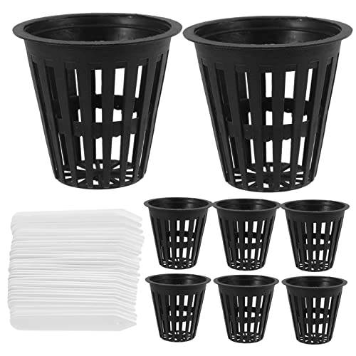 KONTONTY 1 Juego Canasta de siembra Mugs Cup Mesh Etiquetas Label macetas de Red de jardín autorriego líquido té Planta Maceta de plástico Tazas de Red de Malla de jardín el plastico Black