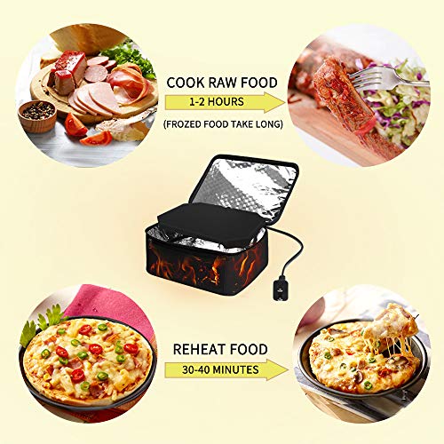 Triangle Power Personal Portable Oven, Electric Slow Cooker for Food,Mini Oven for Meals Reheat,Food Warmer with Lunch Bag(110V)