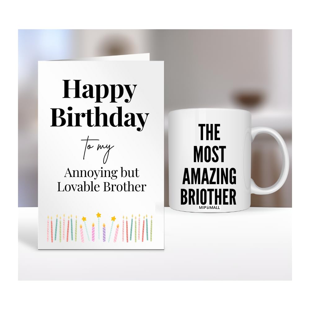 MIPOMALL Happy Birthday to My Annoying but Lovable Brother, Gifts for him, Presents for Men, Gift Sets, Favourite, Best Friend, Funny, CM-05_13