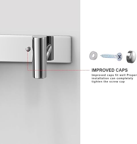 Miniatura 33 de VAEHOLD - Perchero plateado de pared para sombreros y abrigos, 3 ganchos para batas, bolsas, llaves y toallas, organizador de toallas para baño (2