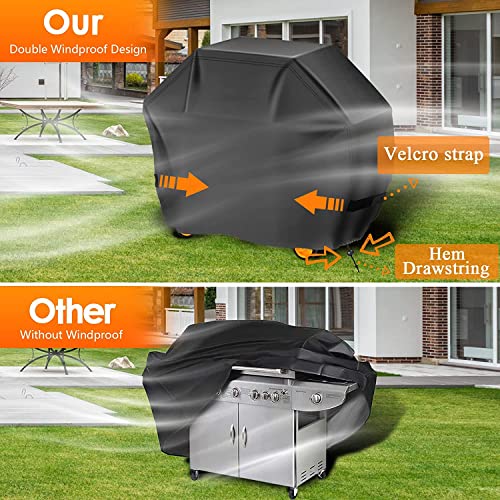 Image of Aoretic Grill Cover, 55 inch BBQ Gas Grill Cover for Outdoor Grill, Charbroil Grill Cover Barbecue Waterproof, Anti-UV for Weber Char-Broil Monument, Dyna-glo Nexgrill Spun Polyester