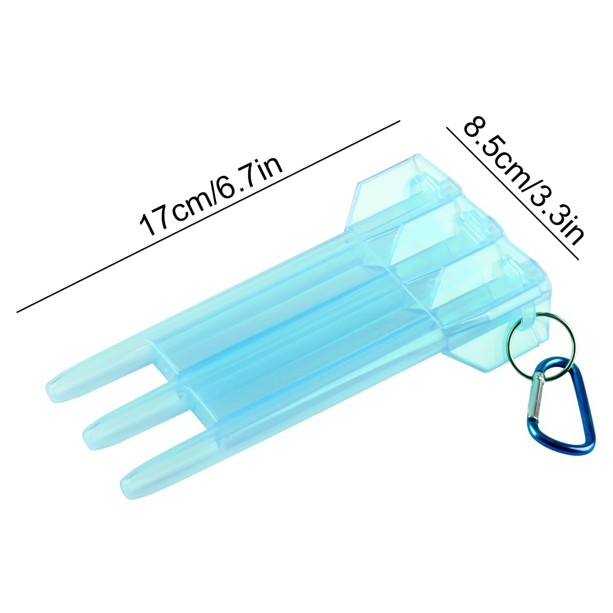 Thyonta Portable Clear Dart Case 1 Pcs Universal ABS Plastic Dart Carrying Case with Key-Locking Clasp as an Accessory for Darts Team Games(Blue) - Image 2