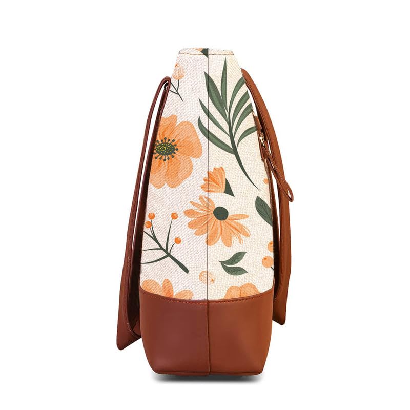 Image of The Purple Tree Handcrafted Women's Tote Bag with Vegan Leather Handles & Indian Prints, Shoulder Tote Bag and Handbag for Office and College (Pack of 1)