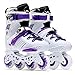 Pattini in Linea Professionali, Pattini a rotelle Bianco Viola Uomo Donna Roller Blades Bambini Adulti Scarpe da Pattinaggio Fitness all'aperto per Ragazze Ragazzi Principianti,UK3.5/EU36