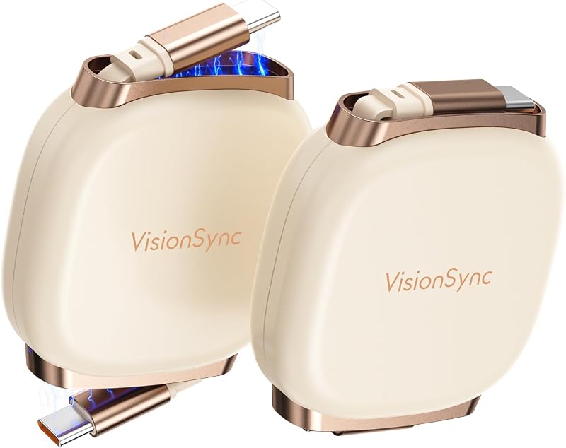 VisionSync 240W USB-C visszahúzható kábel 2x1m gyorstöltés iPhone Samsung