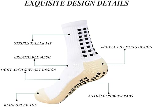 Miniatura 2 de Calcetines de agarre para hombre de fútbol 134 pares antideslizantes almohadillas de agarre antideslizantes para fútbol baloncesto deportes