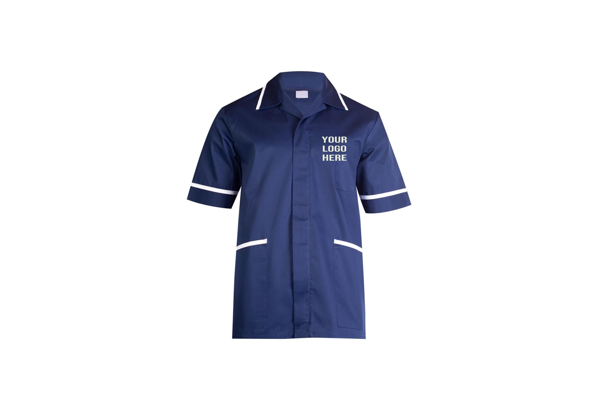 Customise Embroidered Mens Heavyweight Tunic, Free Left Chest Text And Your Customise Logo Tunic, Health Care Hospital, Medical Doctors Uniform, 65% polyester 35% cotton Workwear Tunic