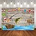Avezano Rustic Wood Gone Fishing Backdrop for Birthday Party O Fish Ally Kids Baby Shower Photography Background Retirement Fisherman Party Decor Banner Supplies Photo Studio Props 7x5ft